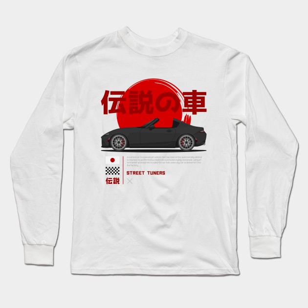 Tuner Black ND Miata Roadster JDM Long Sleeve T-Shirt by GoldenTuners